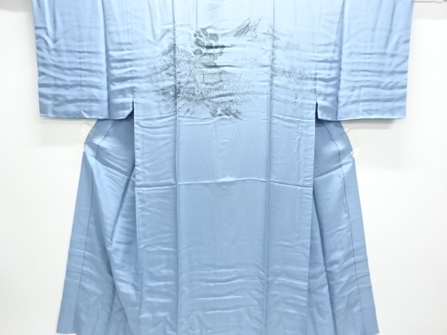 アンティーク　家屋風景模様男物長襦袢